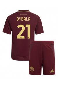 AS Roma Paulo Dybala #21 Jalkapallovaatteet Lasten Kotipeliasu 2024-25 Lyhythihainen (+ Lyhyet housut)